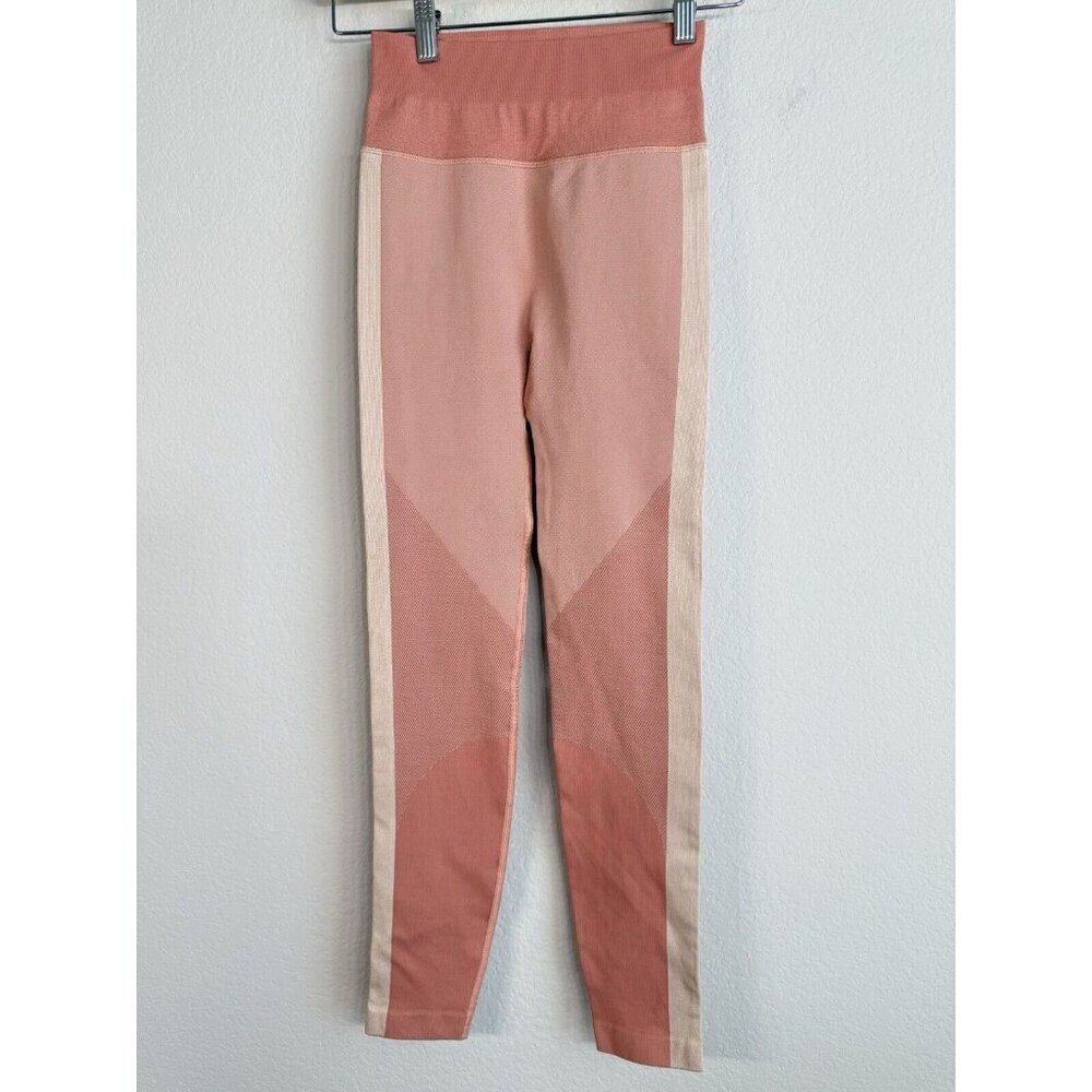 Lululemon Women Leggings Size 2 Ebb to Train Tight High Rise Peach Pink Abstract - Picture 2 of 10
